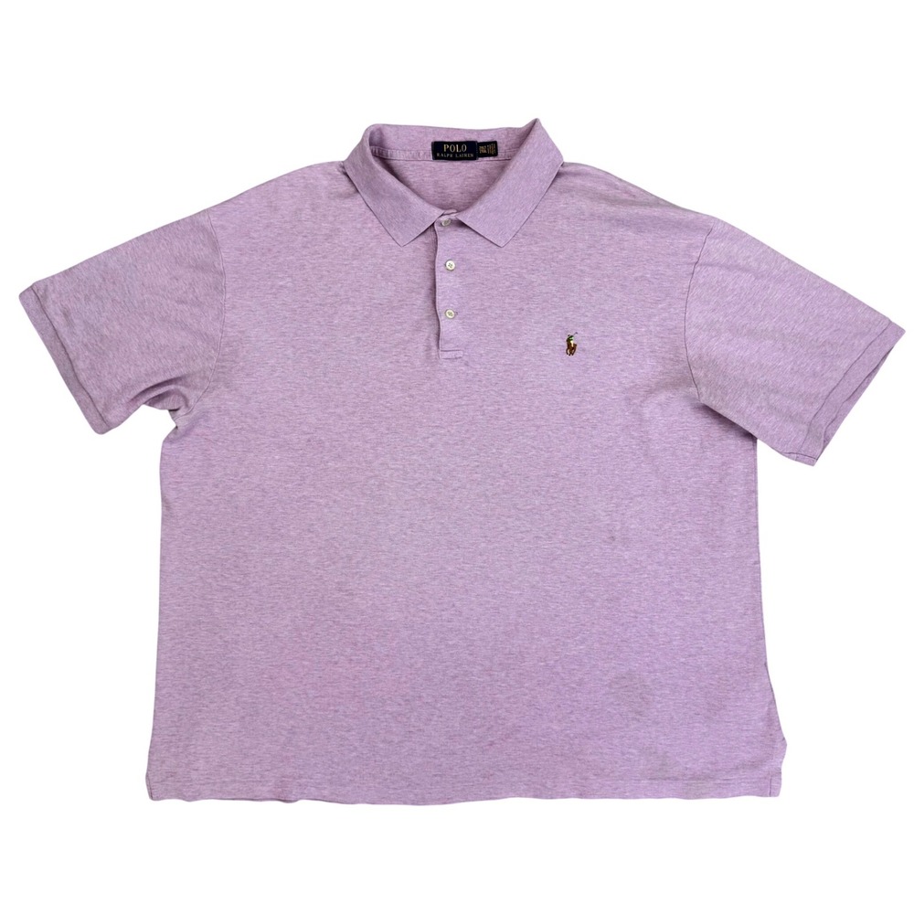 Polo Ralph Lauren Polo Shirt Mens 2XLT Tall Pony Logo Lavender Short Sleeve Read